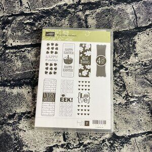 Stampin' Up! IT'S ’s  A WRAP HOLIDAYS Set of 7 Stamps #122772 Retired